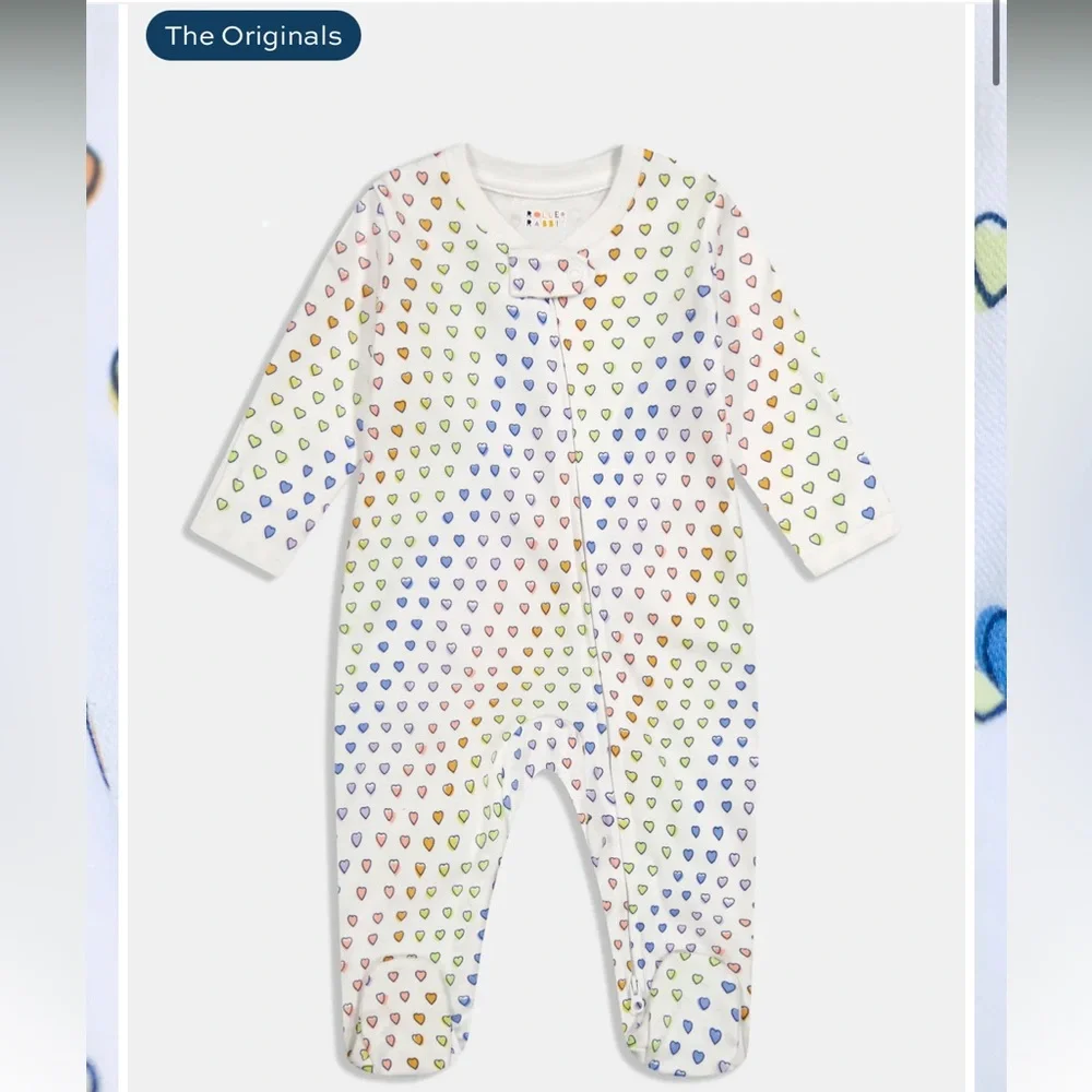 Disco Hearts Zipper Footie
RAINBOW, NB + robe for mom - Picture 2 of 3